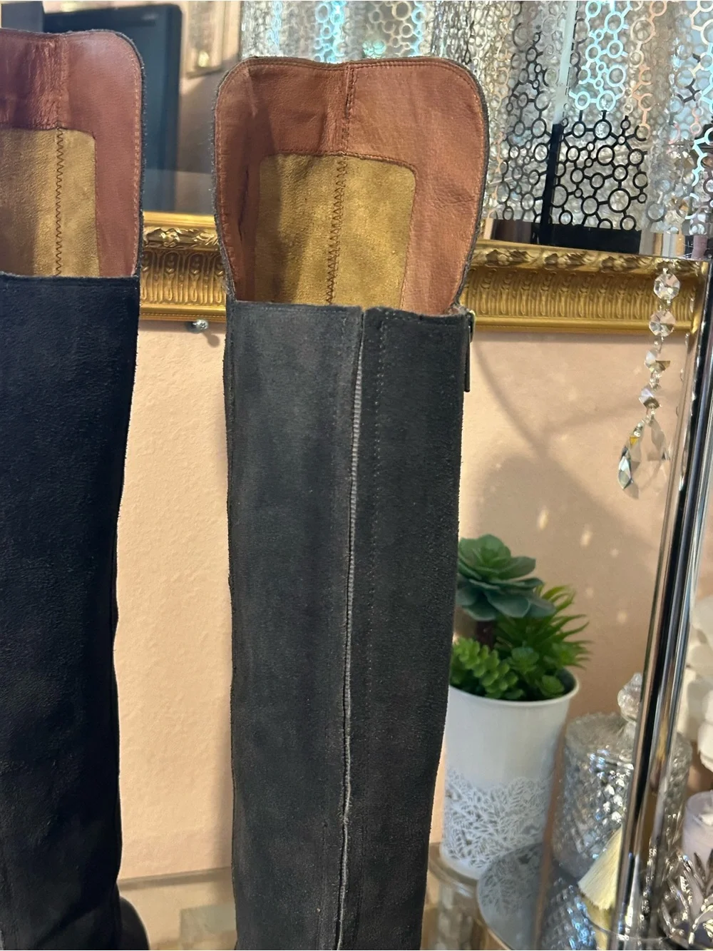 Corso Como Suede Over-the-Knee Zip Boots Size 6